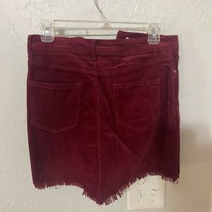 Crimson Corduroy Skirt